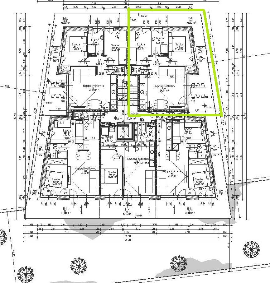 ELADÓ 71,5m2 Apartman Wesselényi stand mellett.