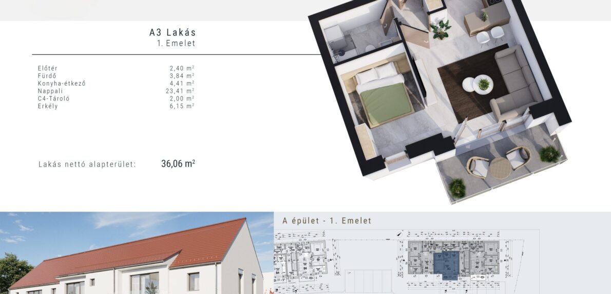 Leköthető 36m2 Studió Lakás Balatonalmádiban