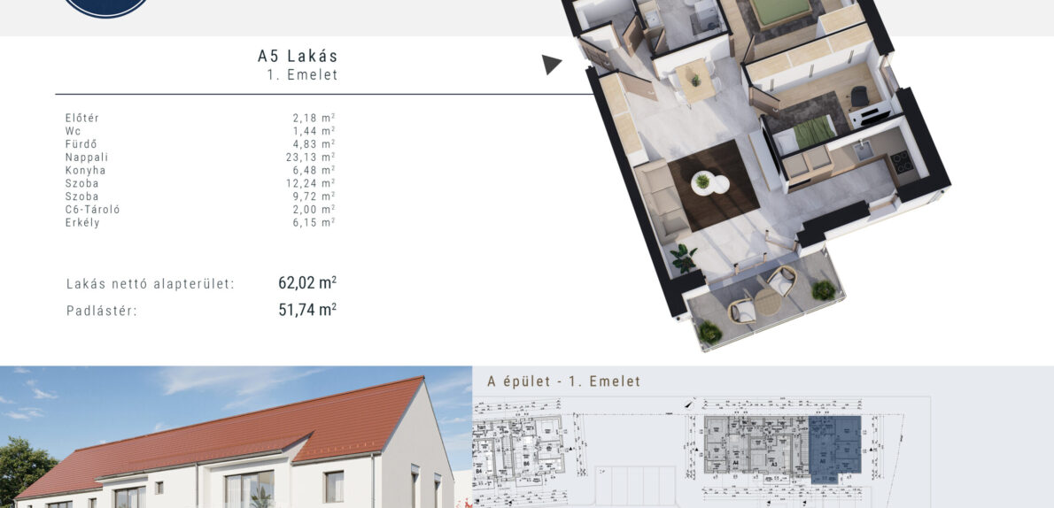 Leköthető Új építésű 62m2 Lakás Balatonalmádiban